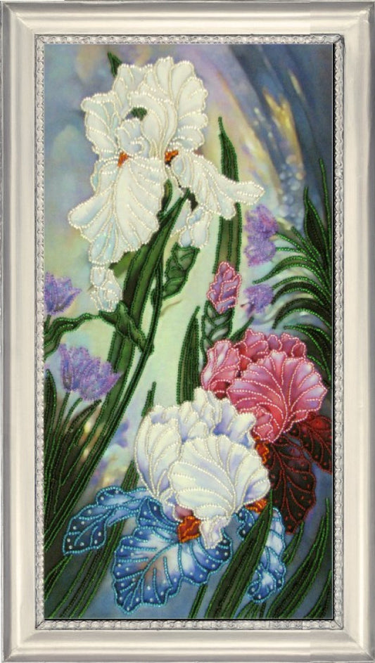 Bead Embroidery Kit Irises Flowers DIY