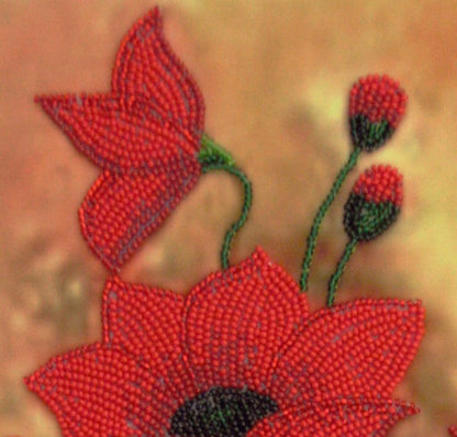 Bead Embroidery Kit "Poppy Triptych" DIY