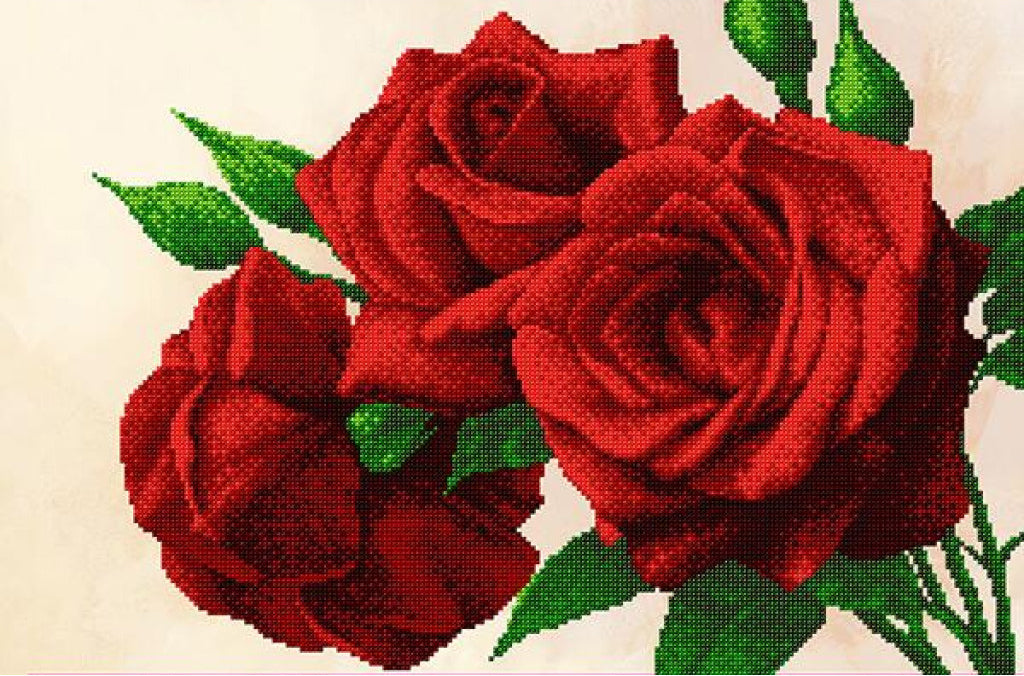 Bead Embroidery Kit Roses Flowers DIY