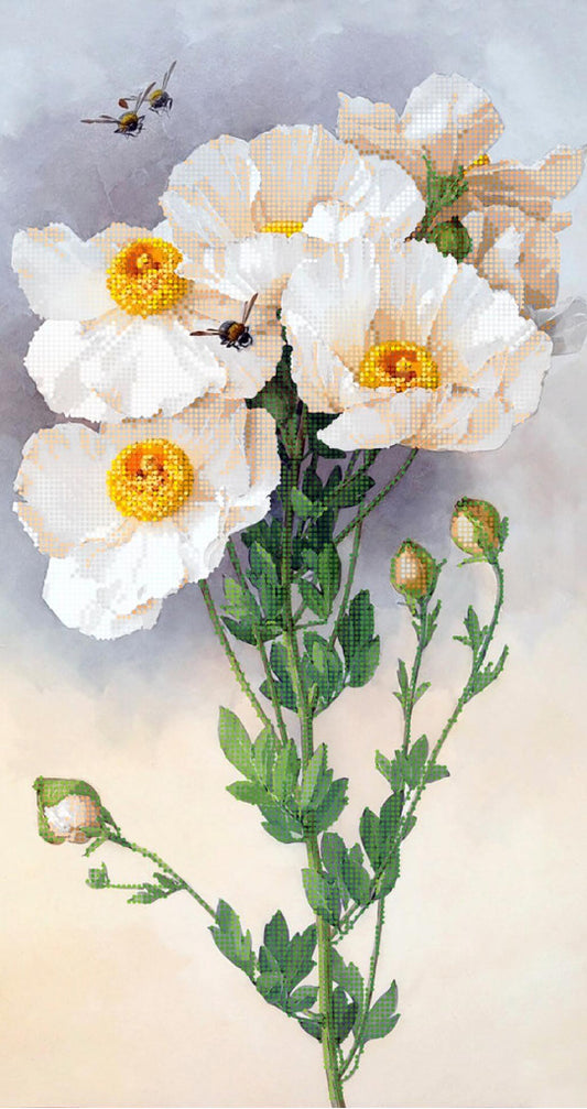 Perlenstickerei-Set Anemonen Blumen Perlennadelspitze Perlenstickerei 
