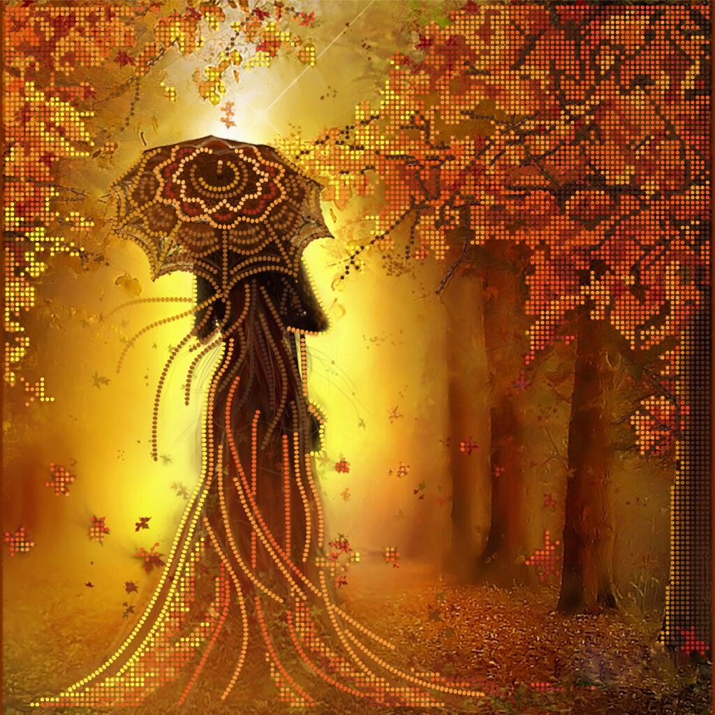 Bead Embroidery Kit Autumn girl DIY Tela Artis