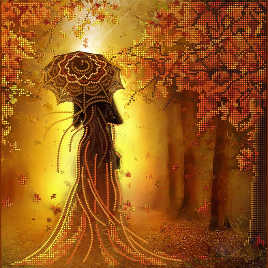 Bead Embroidery Kit Autumn girl DIY Tela Artis