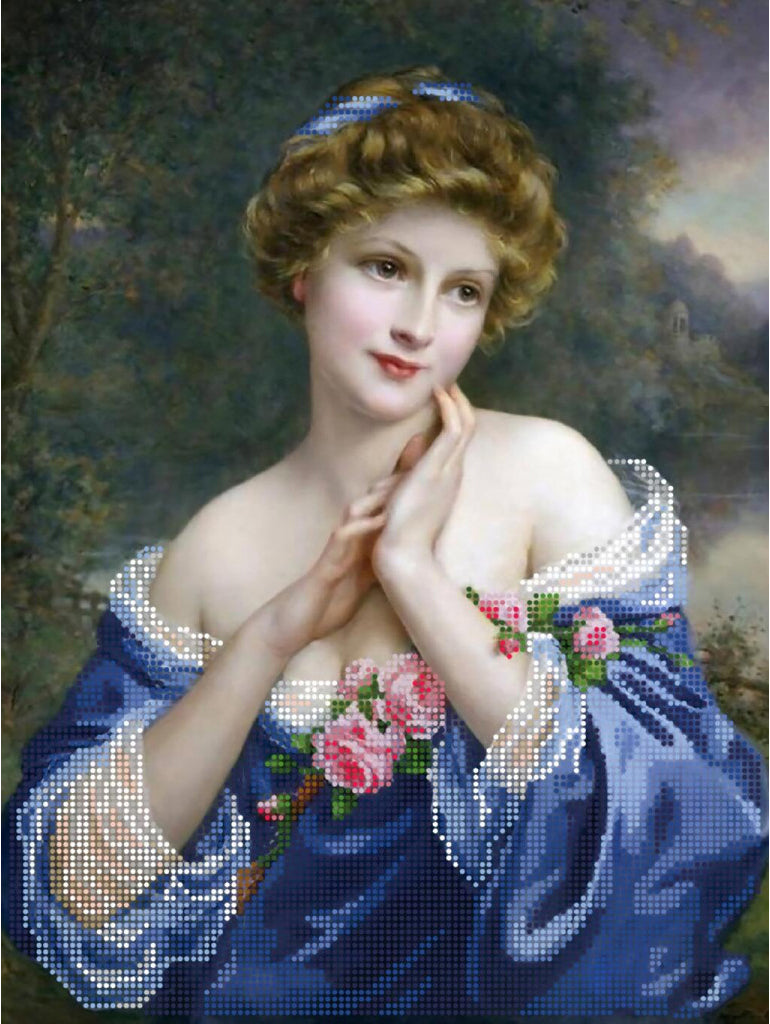 Bead Embroidery Kit Lady DIY Tela Artis