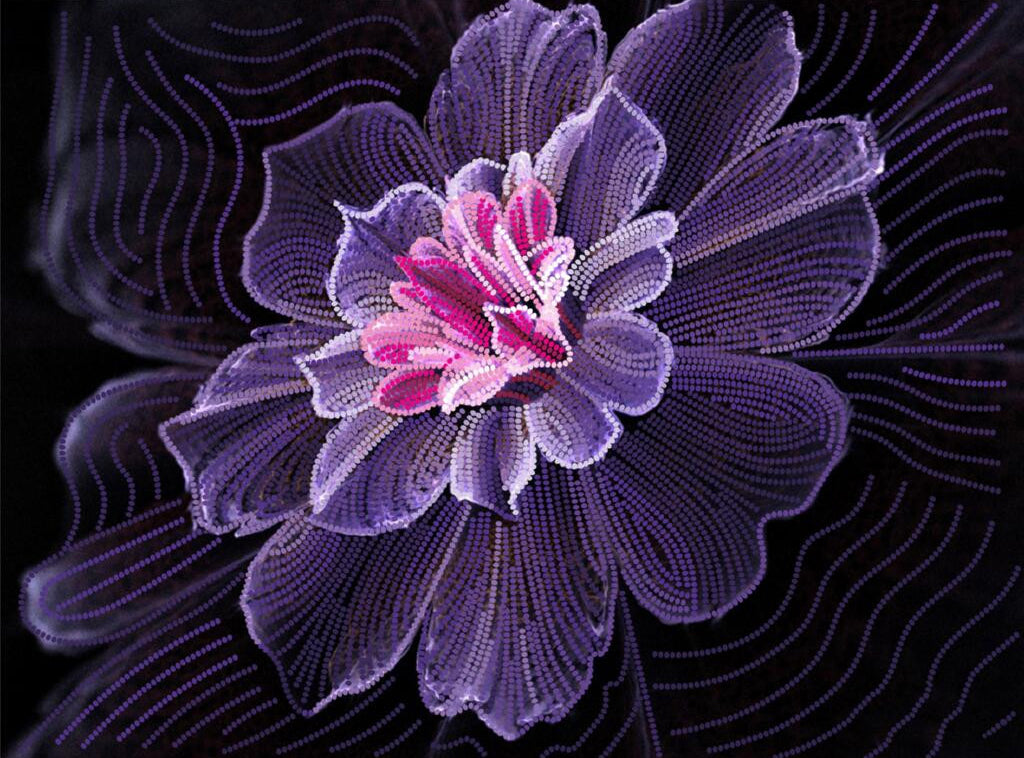 Bead Embroidery Kit Flower DIY Tela Artis