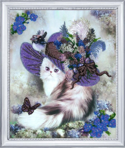 Bead embroidery kit Cat DIY