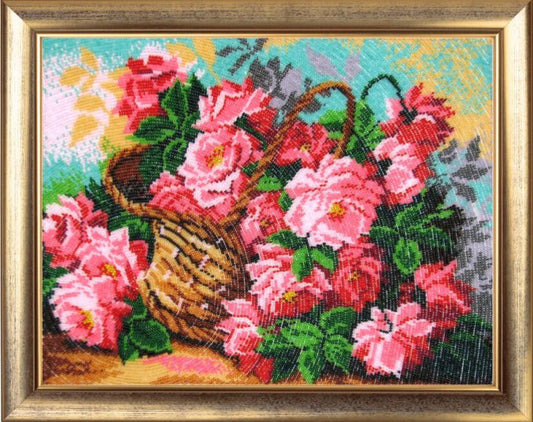 Full Bead Embroidery Kit Roses Flowers DIY