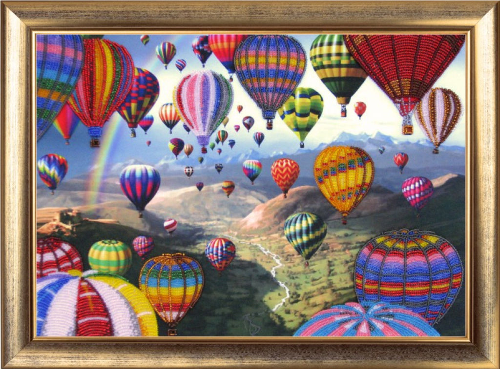 Bead embroidery kit Flight of balloons DIY