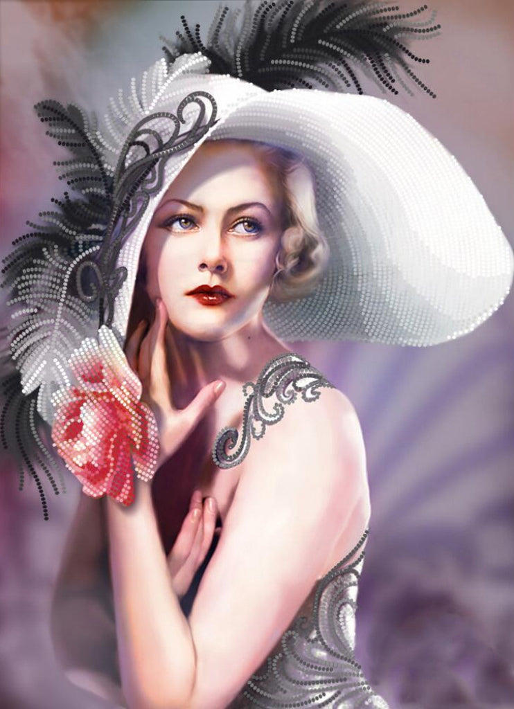 Bead Embroidery Kit Lady DIY Tela Artis