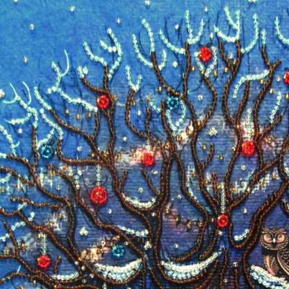 Bead embroidery kit "Tree of Time" DIY