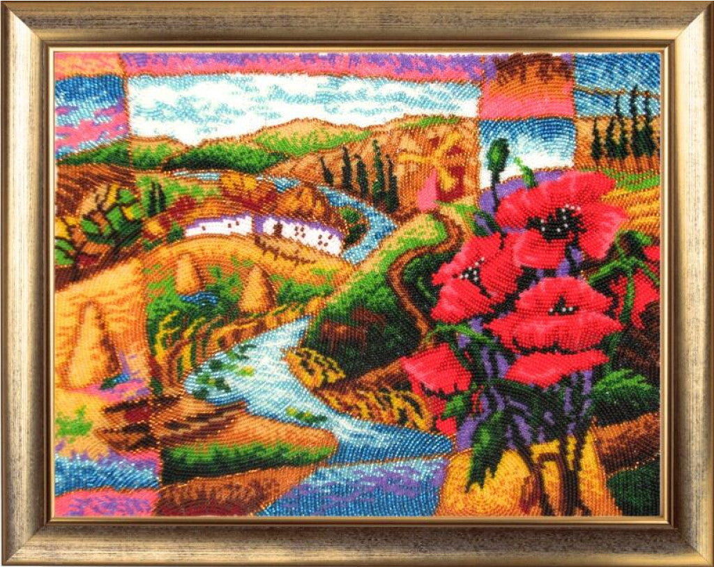 Kit de broderie de perles Paysage rural DIY