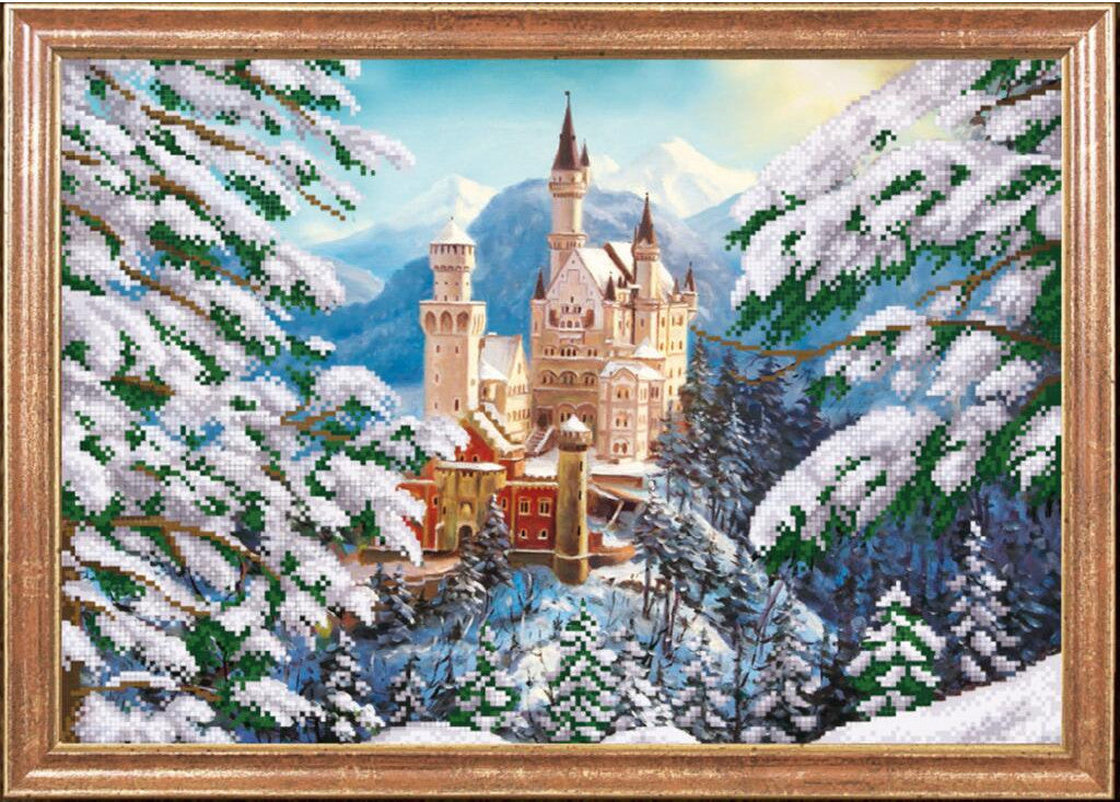 Kit de broderie de perles Château d'hiver DIY