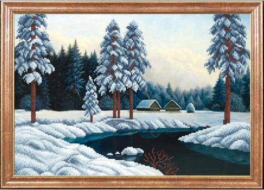Kit de broderie de perles Rivière d'hiver DIY