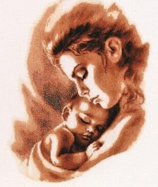 Counted Cross Stitch Kit Mom with a child DIY Alisena