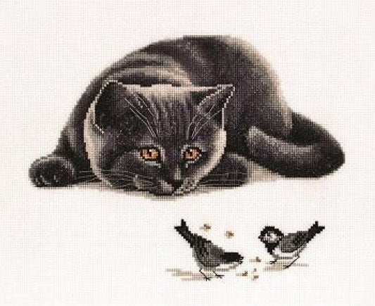 Counted Cross Stitch Kit Cat DIY Alisena