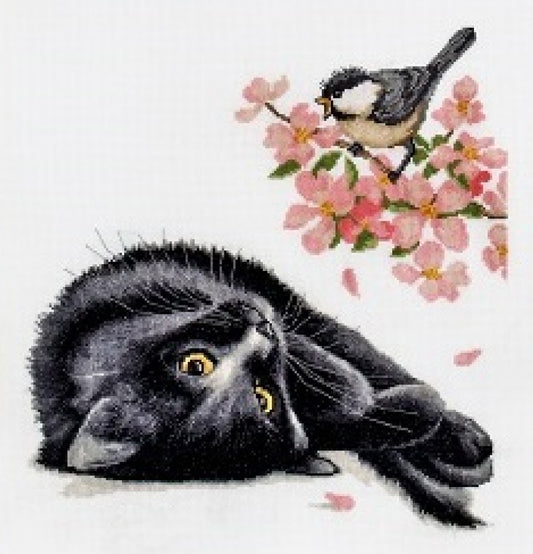 Counted Cross Stitch Kit Cat DIY Alisena