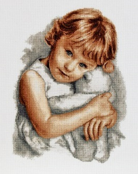 Counted Cross Stitch Kit Cute child DIY Alisena
