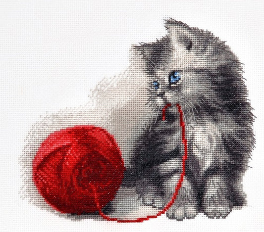 Counted Cross Stitch Kit Cat DIY Alisena