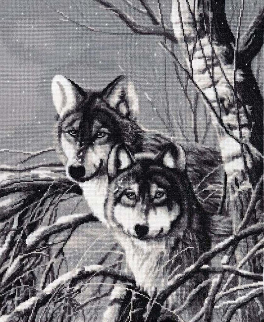 Counted Cross Stitch Kit Wolves DIY Alisena