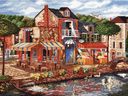Counted Cross Stitch Kit Town DIY Alisena
