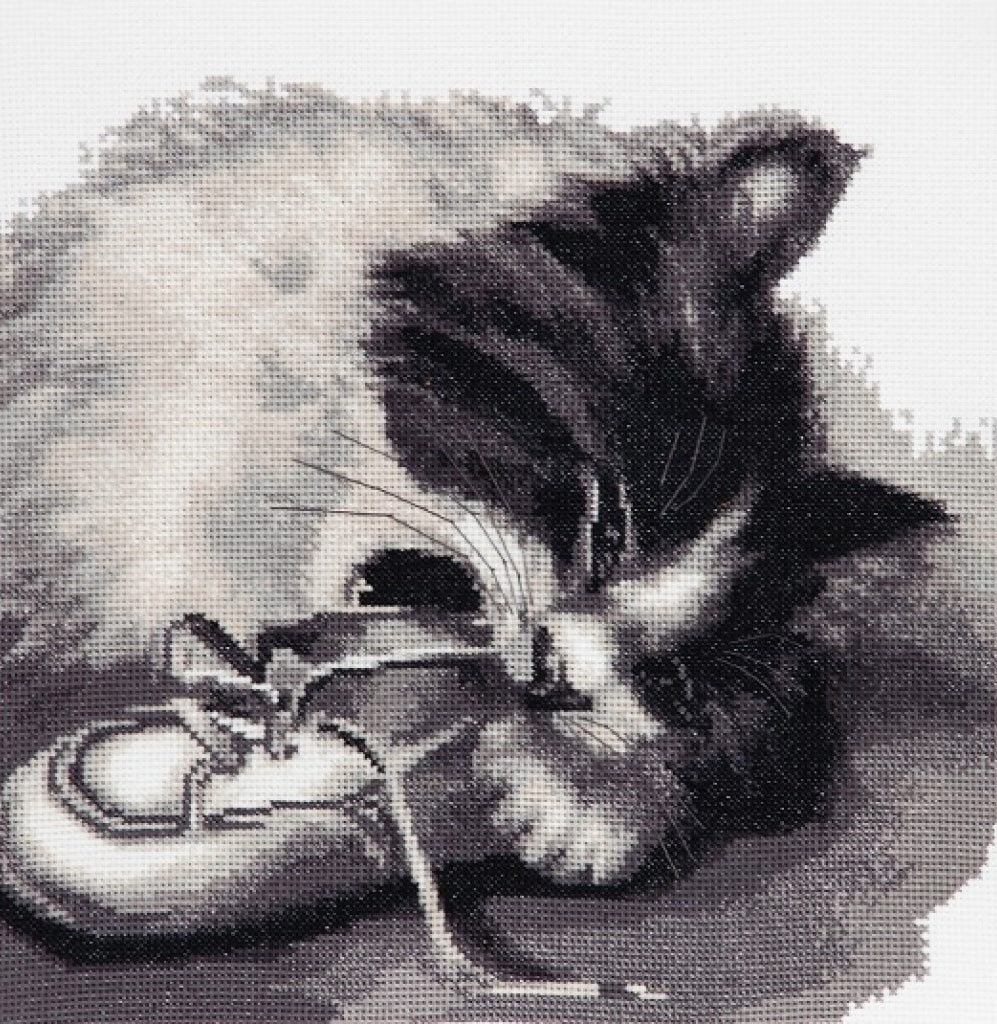 Counted Cross Stitch Kit Cat DIY Alisena