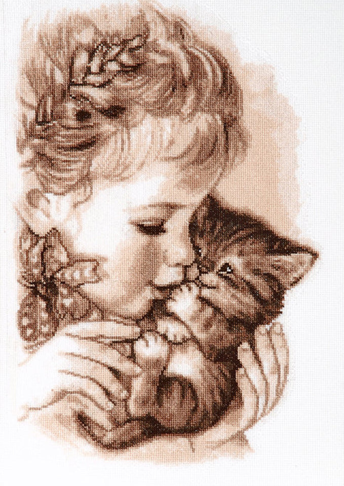 Counted Cross Stitch Kit Favorite kitten DIY Alisena