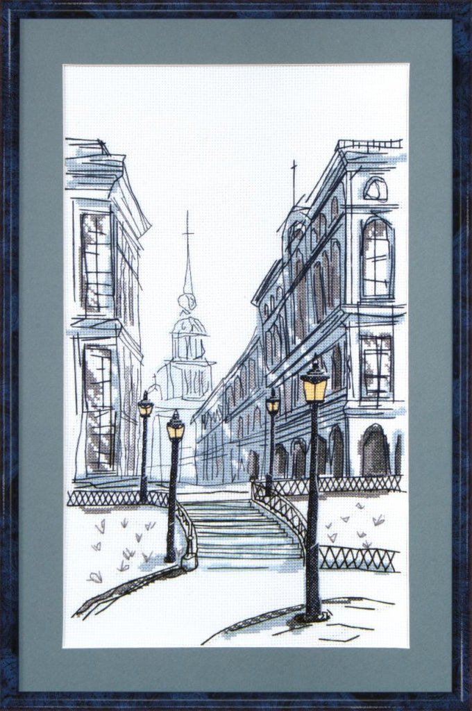 Counted Cross Stitch Kit Mysterious city DIY