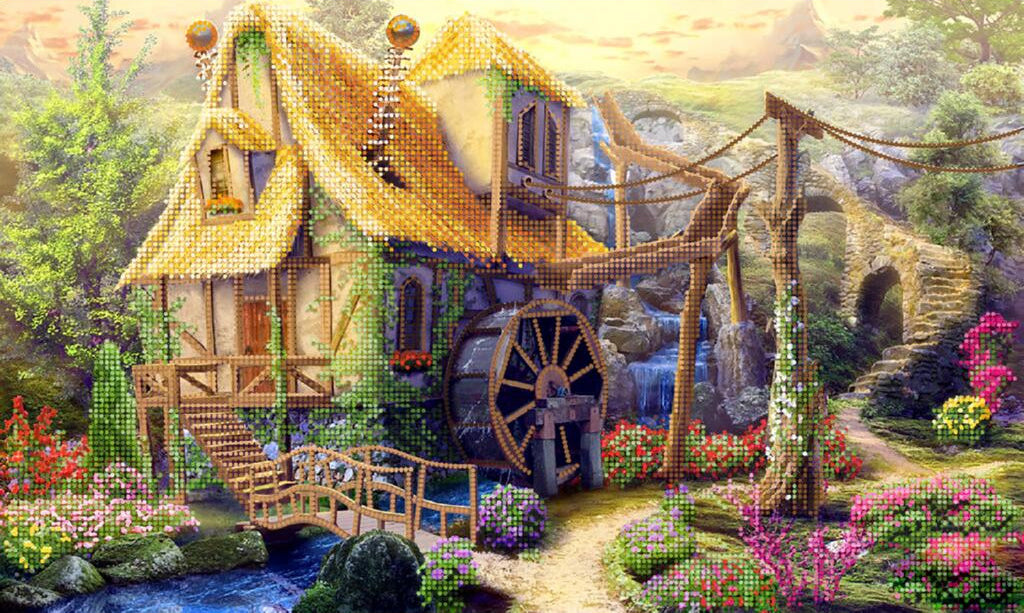 Bead Embroidery Kit Fairytale house DIY Tela Artis
