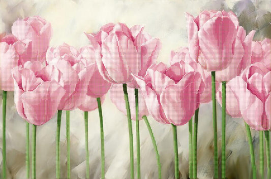 Pink tulips with a soft focus background