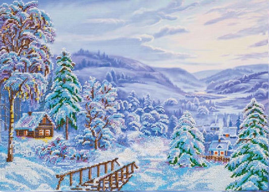 Bead Embroidery Kit Winter landscape DIY Abris Art
