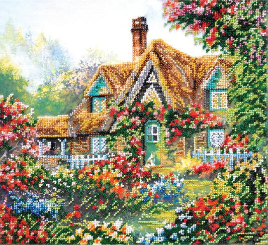 Bead Embroidery Kit Cute house DIY Abris Art