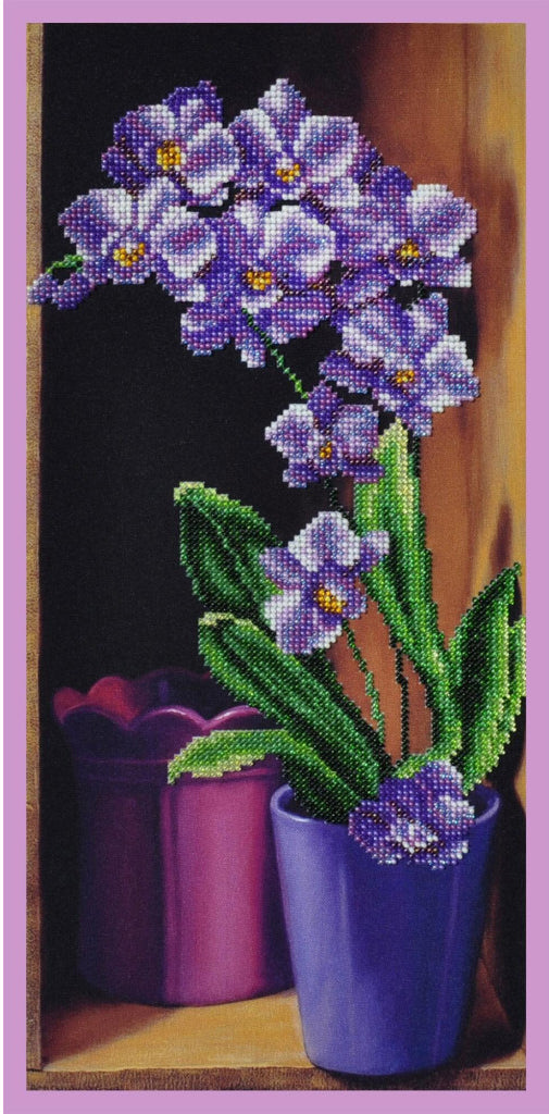 Bead Embroidery Kit Orchids Flowers DIY