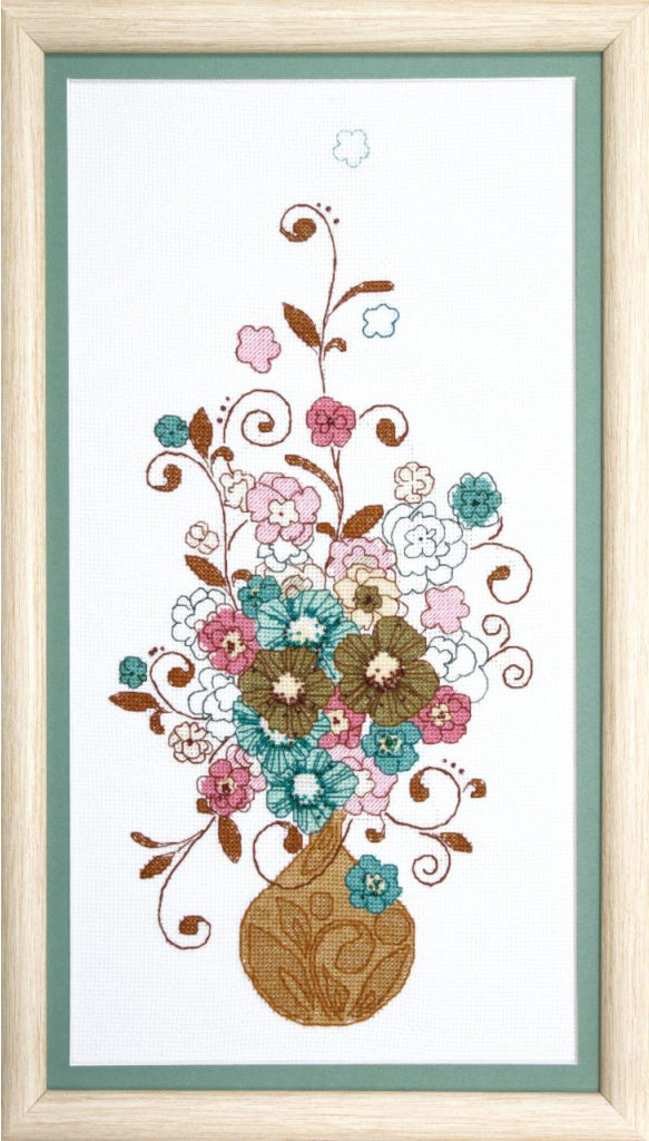 Counted Cross Stitch Kit Bouquet Flowers DIY