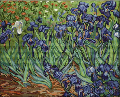 Counted Cross stitch kit Irises DIY Luca-S
