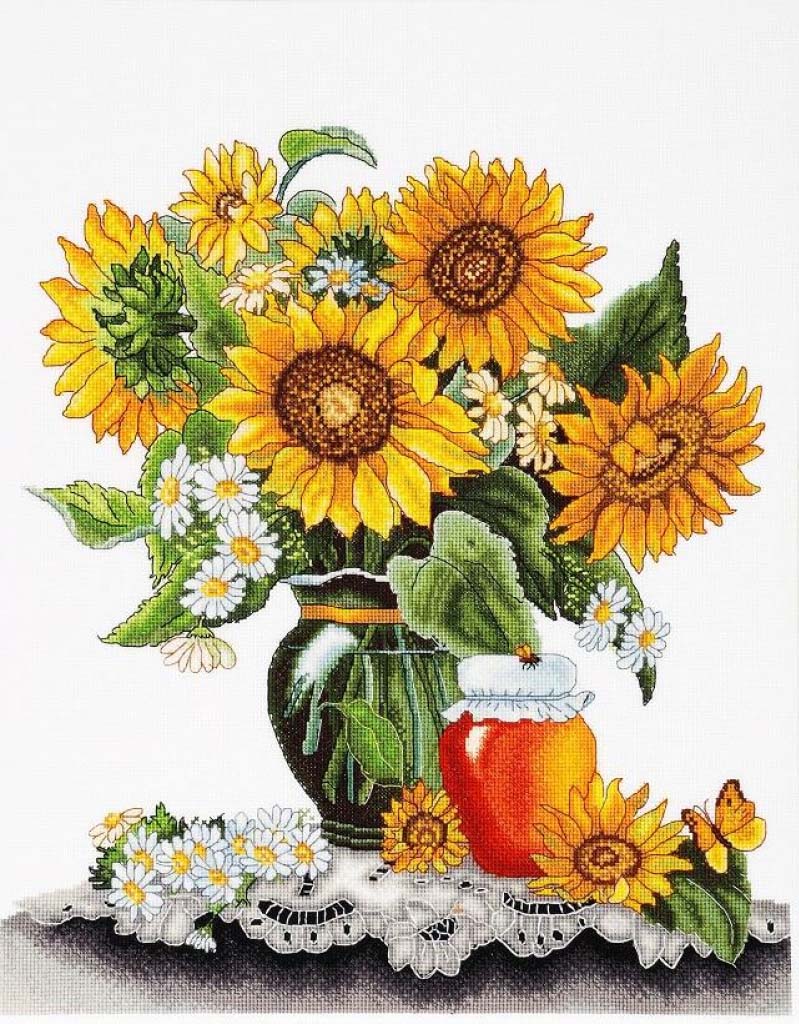 Counted Cross Stitch Kit Sunflowers DIY Alisena