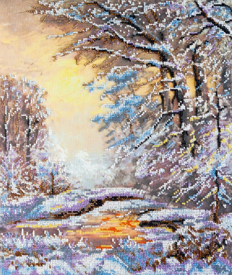 Kit de broderie de perles Paysage d'hiver DIY