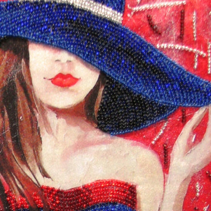 Bead Embroidery Kit "Lady in a Hat" DIY