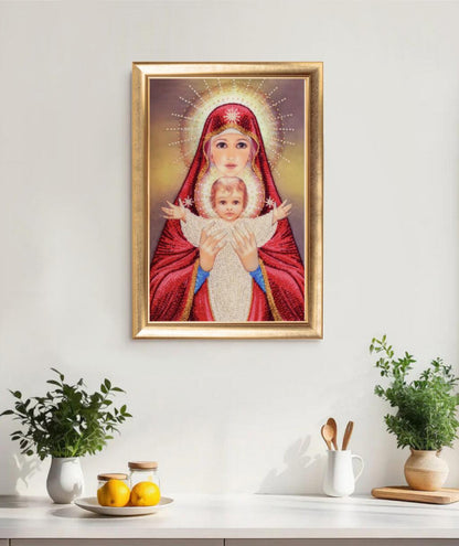 Bead embroidery kit Madonna and child DIY