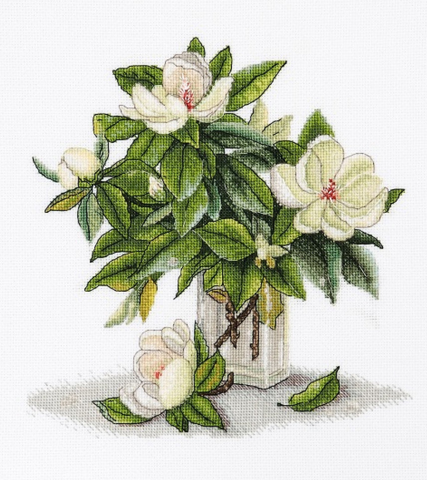 Counted Cross Stitch Kit Magnolia DIY Alisena