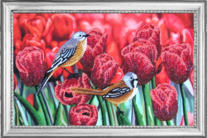 Bead Embroidery Kit Tulips Flowers DIY