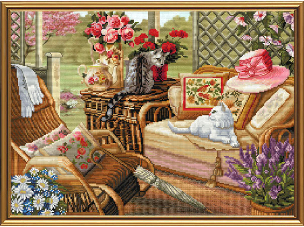 Counted Cross Stitch Kit WITH BEADS Summer DIY Nova Sloboda