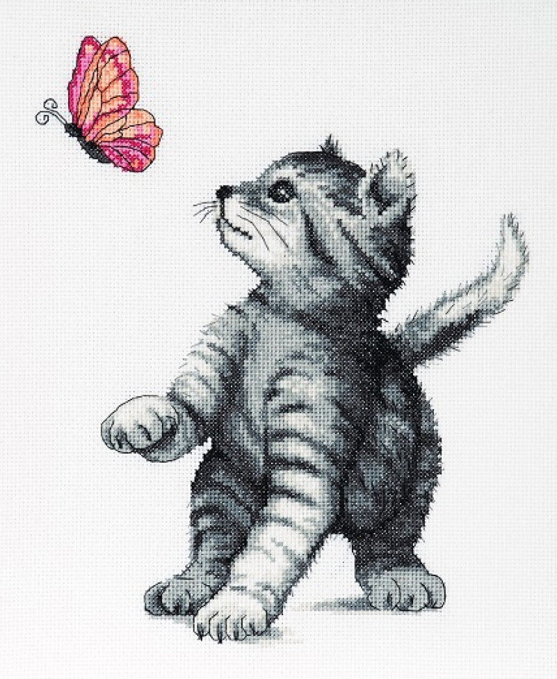 Counted Cross Stitch Kit Cat DIY Alisena