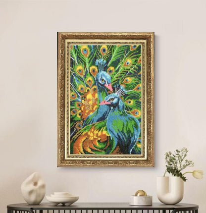 Bead embroidery kit Peacocks DIY