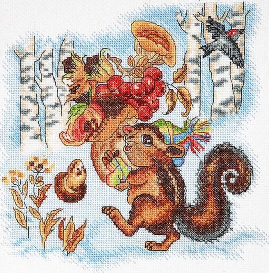 Counted Cross Stitch Kit Chipmunk DIY Alisena
