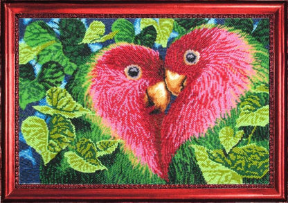 Bead embroidery kit Parrots DIY