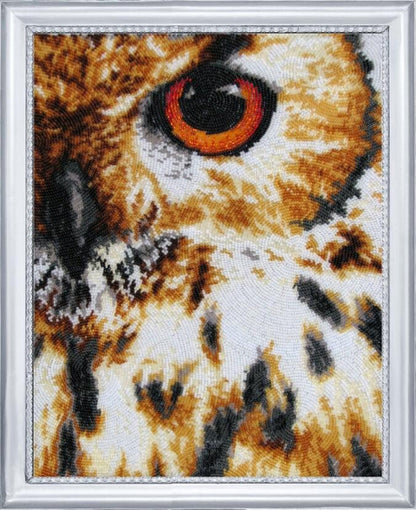Bead embroidery kit Owl DIY