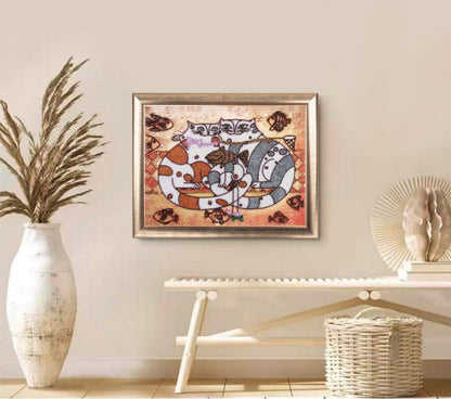 Bead embroidery kit Cats DIY