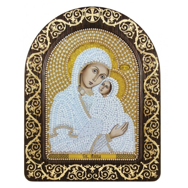 Bead Embroidery Kit Icon St. Anne with the baby Mary Bead needlepoint Beadwork