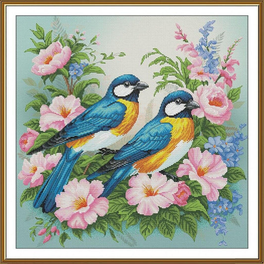 Counted Cross Stitch Kit Birds DIY Unprinted canvas