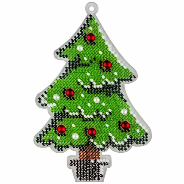 Bead Embroidery Kit on Plastic Christmas tree DIY Christmas tree toy