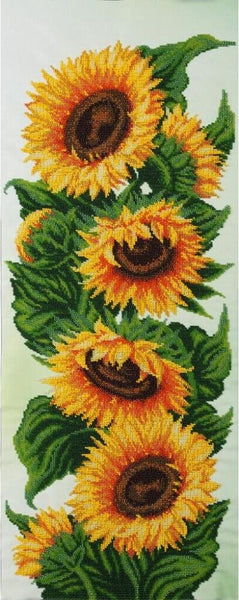 Bead Embroidery Kit Sunflowers Beaded needlepoint Bead stitching Beadwork DIY